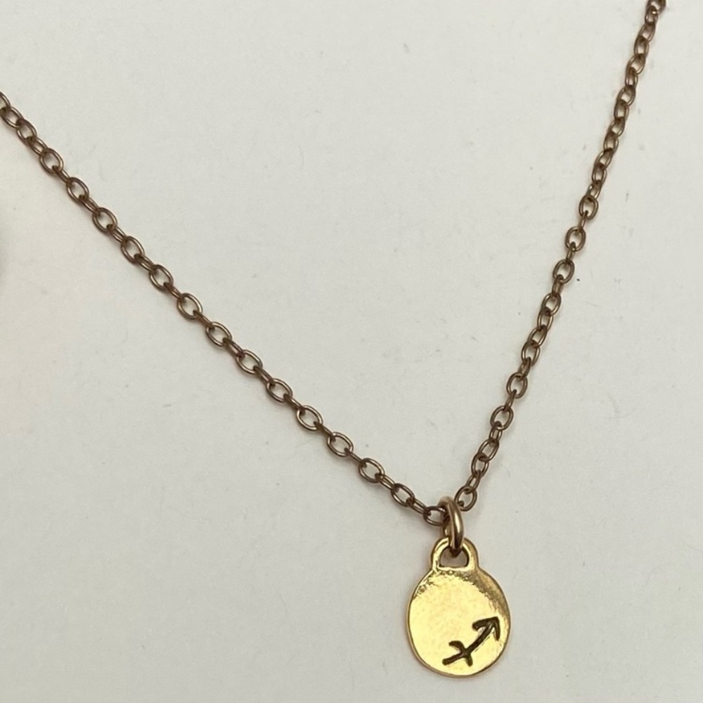 Gorjana Gold Necklace Arrow Sagittarius - 18k gold-plated 16.5" Shopbop Like New